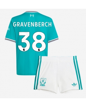 Billige Fotballdrakt Liverpool Ryan Gravenberch #38 Replika Tredjedraktsett Barn 2025-26 Kortermet (med bukser)